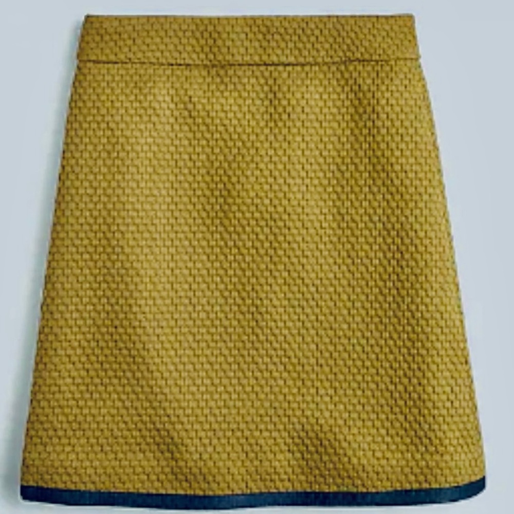 J. Crew A-Line Matelassé Skirt in Olive Green Size 6 (new with tags)